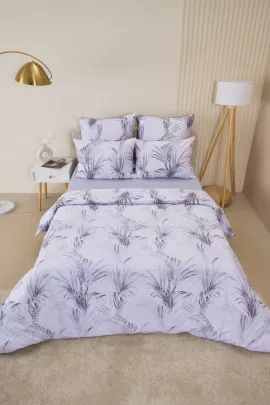 Постельное белье зима-лето из поплина с простыней на резинке - Ночная тишина