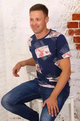 Футболка мужская 15024 индиго последний размер