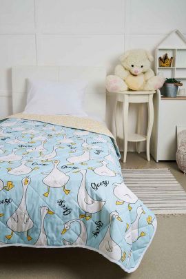 Покрывало детское из поплина - Гусь-обнимусь (мята)