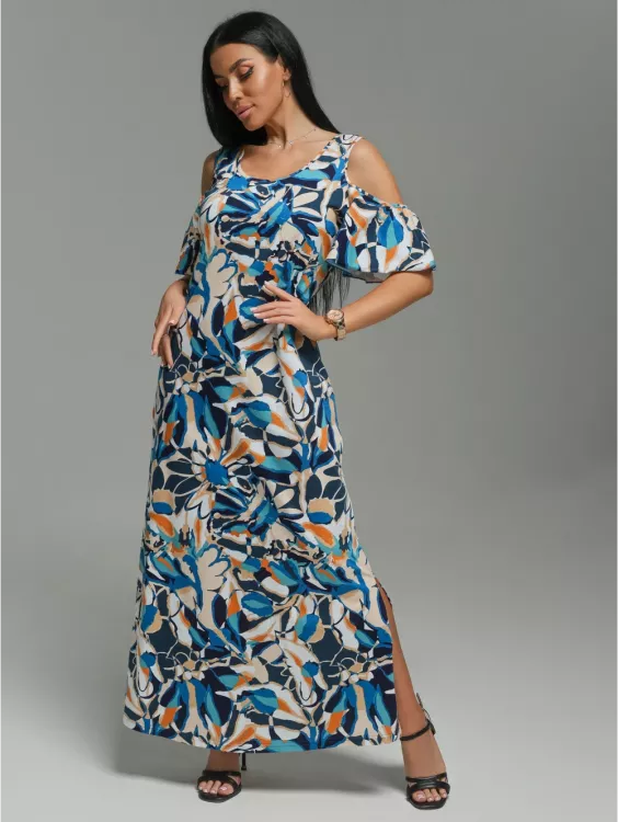 Новелла платье женское (синие цветы)