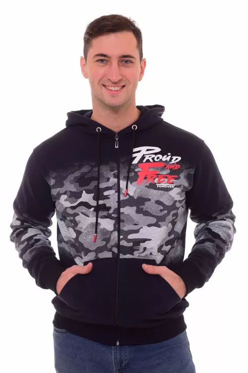 Толстовка мужская 9-116 (тёмно-синий)