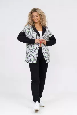 Костюм спортивный Фаворитка 3 (Черно-бел-зел)