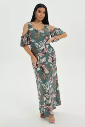 Новелла платье женское (листья зеленый)