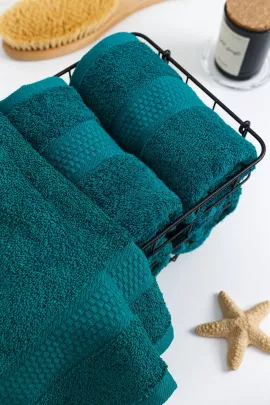 Полотенце махровое - Темный зеленый