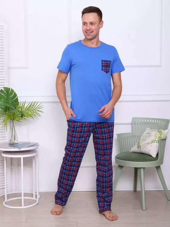 Карл (синий) комплект (футболка+брюки)