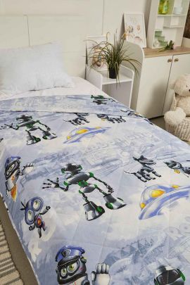 Покрывало бязь с детским рисунком - 15 - Город Роботов