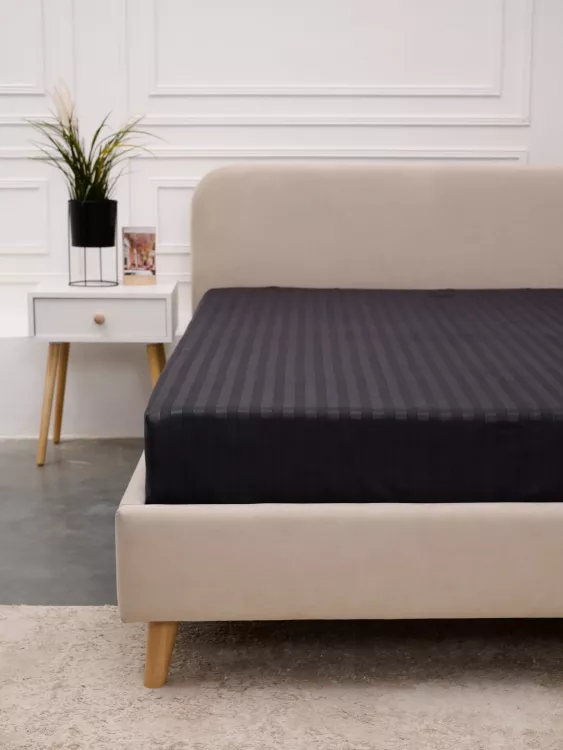 Простыня Микрофибра Страйп - Графит