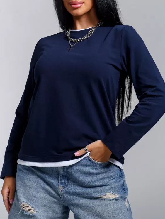 Рига(синий) лонгслив