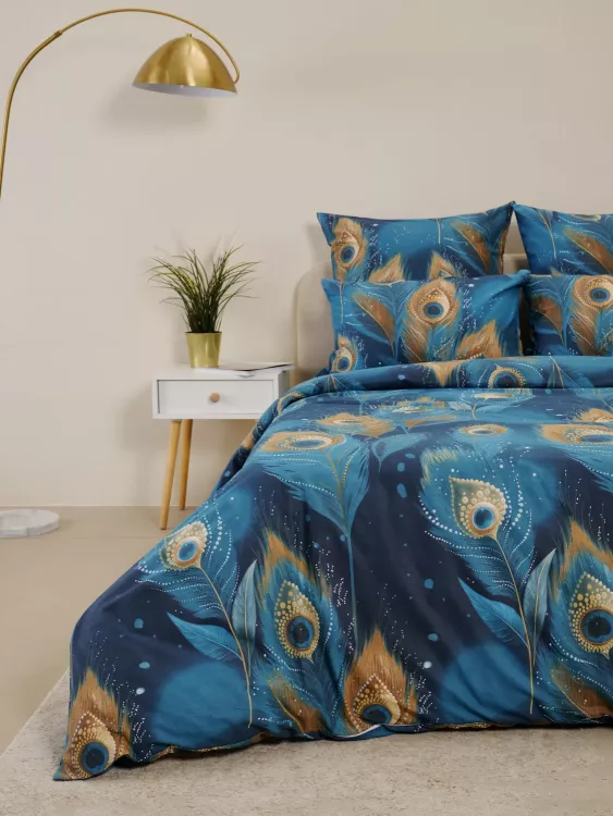 Пододеяльник бязь люкс на молнии - Перо павлина