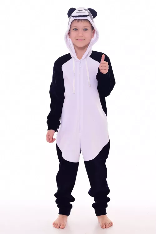 Пижама подростковая Кигуруми Панда 11-036 (темно-синий)