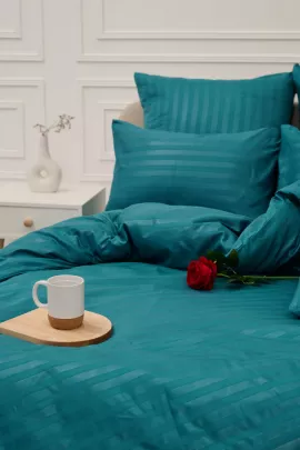 Пододеяльник Микрофибра Страйп - Морская волна