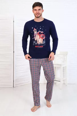 Пижама мужская 9-195 (темно-синий) Лыжник