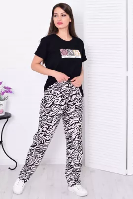 Пижама женская 5-327 (черный зебра)