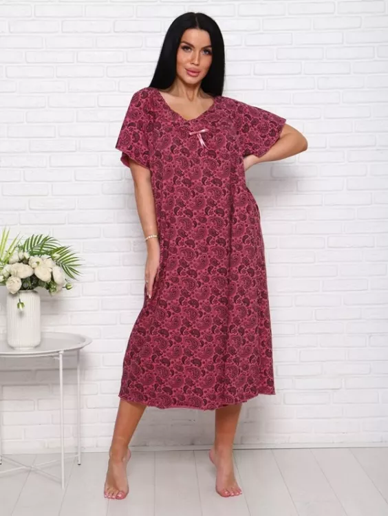 Сорочка Марта Огурцы Бордо