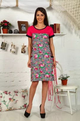 Туника женская 6-50б Букет (малина )