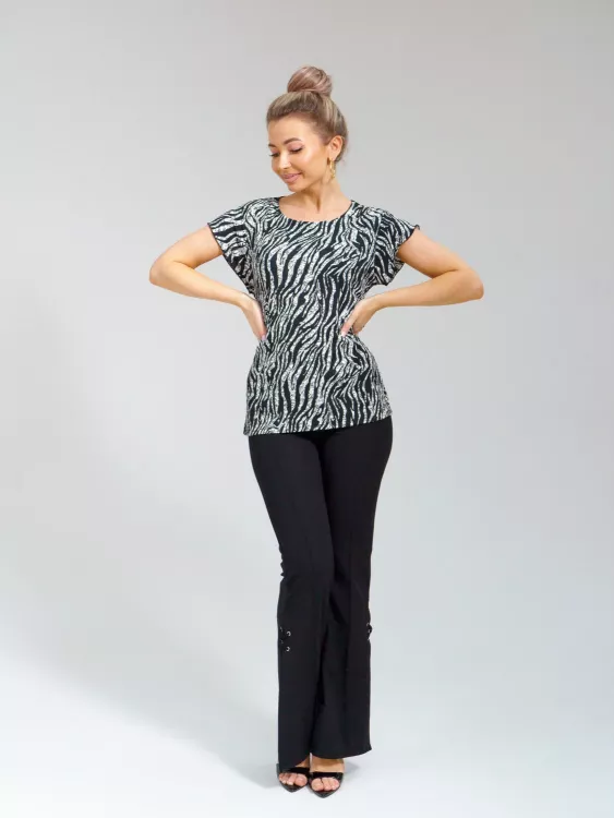 БЖ-08 НСД Блузка женская ( жатка набивка) Чёрный