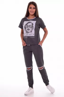 Пижама женская 5-222а (антрацит-меланж)