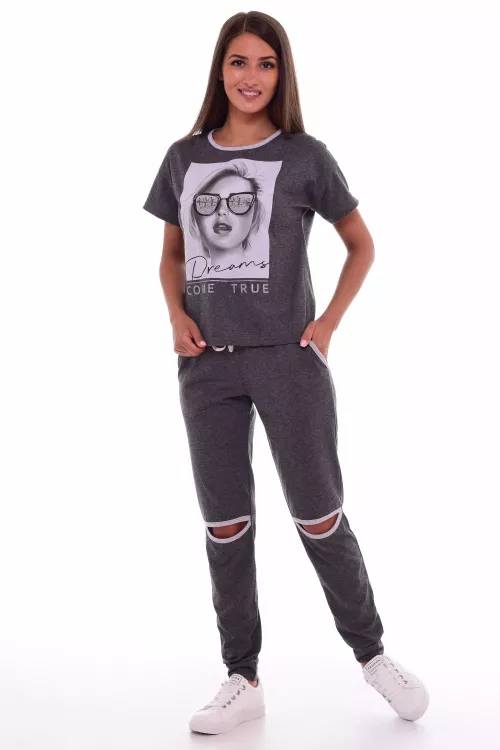 Пижама женская 5-222а (антрацит-меланж)