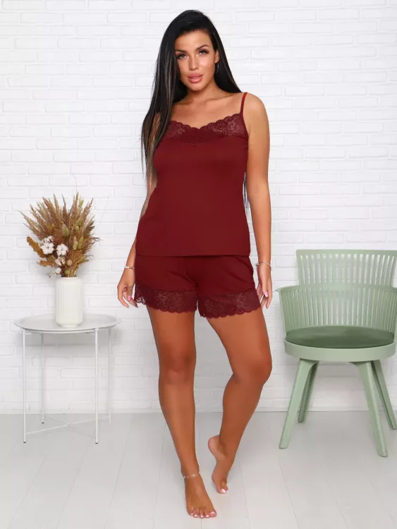 Пижама 80 П (бордо)