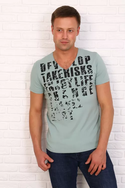 Футболка мужская 24332 светло-зеленый последний размер